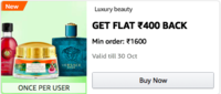 Amazon Luxury Beauty GET FLAT ₹400 BACK Min order: ₹1600