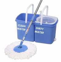 Gala Twin Bucket Spin Mop with 2 refills and 1 liquid dispenser (Blue) 