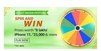 Amazon SPIN AND WIN Prizes worth ₹8 lakhs | iPhone 11 | ₹25,000 & more