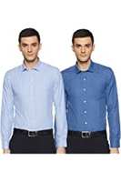 EX Men's Solid Regular Fit Formal Shirt (Pack Of 2)@ 299