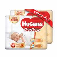 [LD] Huggies Taped Diapers, New Born (XS) Size, Combo Pack of 2, 22 Counts Per Pack, 44 Counts

