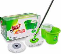 [LD] Scotch-Brite 2-in-1 Bucket Spin Mop (Green, 2 Refills)

