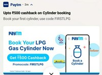 Upto 500 cashback on your first LPG gas cylinder booking