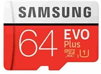 Lowest - Samsung EVO Plus 64GB microSDXC UHS-I 100MB/s Full HD & 4K UHD Memory Card with Adapter