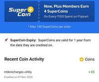 Flipkart - Get 5 supercoin for doing recharge 
