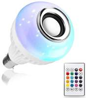 Cabriza AS03 Led Bulb with Bluetooth Speaker Music Light Bulb + RGB Light Ball Bulb Colorful Lamp with Remote Control for Home,Bedroom,Living Room,Party Compatible for All Device/Random Colour

