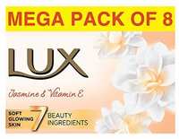Lux Jasmine & Vitamin E Beauty Soap Bar For Glowing Skin Combo Offer Pack 8x150 g