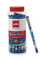 Cello Butterflow Ball Pens (25 Pens Jar) - Blue