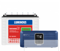 Luminous Zolt 1100 Pure Sine Wave Inverter with Red Charge RC 18000ST 150 Ah Short Tubular Battery for Home, Office & Shops
