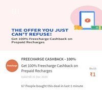 FreeCharge get ₹10 Cb on min rec of ₹10 via any mode of payment
