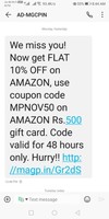 Flat 10% off on Amazon GC on Magicpin - USER SPECIFIC