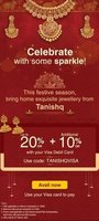 IDFC First Bank : Get upto 20% off + additional 10% off  on tanishq upto 1000 using visa debit card