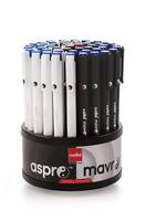Cello Aspro Mavro Ball Pen Set (Bulk Pack of 50 Pens with Stand)