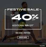 Asics Festival Sale - Flat 40% off + Extra 15% off on Footwear and Accessories 
