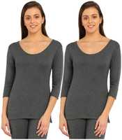 Jockey Women Cotton Thermal Top Grey Color