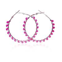 Women Crystal Silver Big Hoop Earrings upto 53% off + Additional 12%