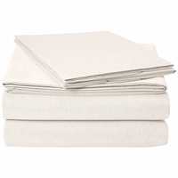 AmazonBasics Chambray Bed Sheet Set - Queen, Soft Grey - with 2 pillow covers