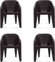 Supreme Plastic Living Room Chair (Finish Color - Brown)