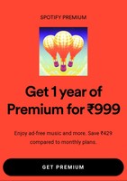 Spotify Premium India Annual Plan Down to Rs. 999