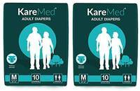 KareMed Adult Diaper Medium,Waist Size 76-114cm (30"-45"),20 Pcs 