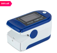 HomePro Fingertip Pulse Oximeter with OLED Display (White/Blue)