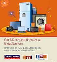 Great Eastern - Instant Discount 5% on Icici Credit -Debit Card & EMI up to 2000