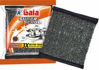Gala Super Scrub – Made of Steel – Black – Pack of 6 