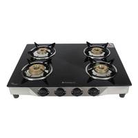 Wonderchef Brass 4 Burners Gas Stove, Black

