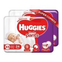 Huggies Wonder Pants, Extra Small Size Diapers Combo Pack of 2, 24 Counts Per Pack, 48 Counts Rs.199
