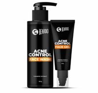 Beardo Acne Control Facewash & Acne Control Face Gel Combo With Free Delivery