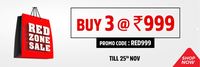 Last Day - Brand Factory Red Zone Sale Buy 3 At 999