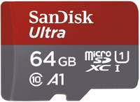 SanDisk 64GB Class 10 microSDXC Memory Card with Adapter (SDSQUAR-064G-GN6MA)
