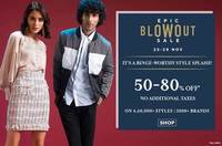 AJIO Epic Blow Out Sale- 50- 80% Off on Top Brand Clothings ( Till 29 NOV) 