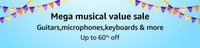 Amazon Mega Musical Value Sale | Guitars, Microphones, Keyboards and more upto 60% off