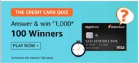 AMAZON THE CREDIT CARD QUIZ- Answer and Win Rs. 1000 | 100 Winners