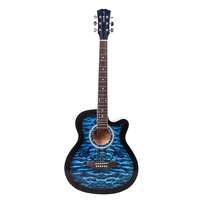 ARCTIC Vigor Acoustic Guitar package with 40 inches Folk steel string Guitar Curved shape with Bag, Capo & Picks (Blue)