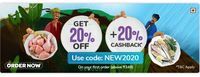 Get 20% Off + Extra 20% Cashback on First Order of Freshtohome