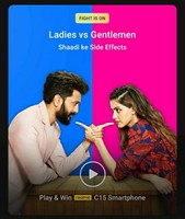 Flipkart ladies vs gentlemen 27 nov "Shaadi ke side effects" win realme c15, 1000 & 50 GVs, SCs