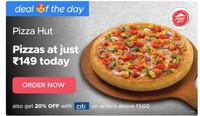 Pizza Hut Restaurant -Pizza  at  ₹ 149 (Zomato deal of the day)