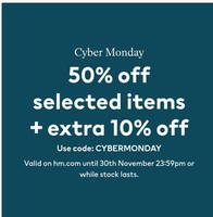 H&M Cyber Monday Sale | Flat 50% off + extra 10% off via coupon