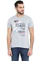 KVL Mens Regular Fit Cotton Printed Round Neck Short Sleeve T-Shirt @ 140