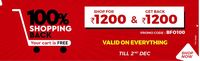 Brandfactory 100% Shopping Back Offer: Shop For Rs 1200 & Get Back Rs 1200
