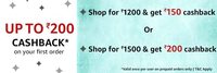 Amazon Pantry : Shop For Rs 1200 Get Rs 150 Cashback|| Shop For Rs 1500 Get Rs 200 Cashback (Selected Customers) 