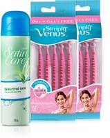 Gillette Venus B4G1 packs (10 razors) + 1 Satin Care Sensitive Skin Gel  