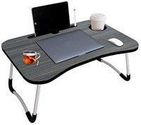 Uwilla Smart Multi-Purpose Laptop Table with Dock Stand/Study Table/Bed Table/Foldable and Portable/Ergonomic & Rounded Edges/Non-Slip Legs/Engineered Wood