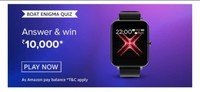 Amazon Boat Enigma Quiz | Answer and win Rs. 10000