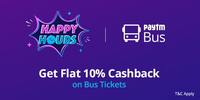  Flat 10% Cashback upto Rs. 300 on bus ticket booking (Min booking Rs 600)