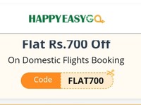 HappyEasyGo | Flat Rs.700 Off On Domestic Flights Booking