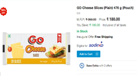 GO Cheese Slices (Plain) 476 g (Pouch)