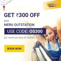 Meru Cabs :- flat 20% discount (up to Rs.1000) on Airport to City ride fare